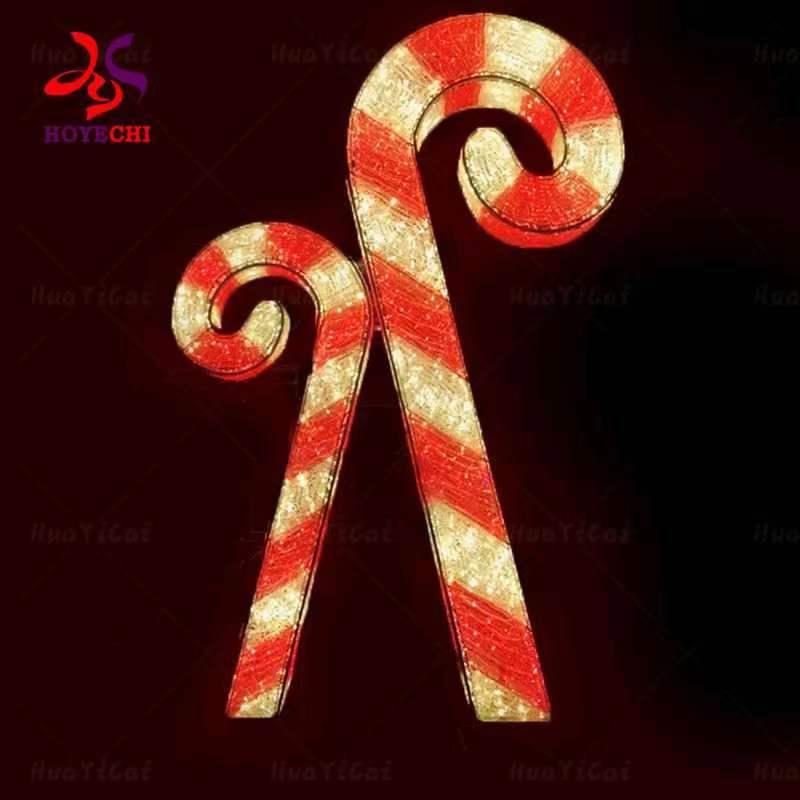 LED Outdoor Giant Customized Candy Cane Motif Light