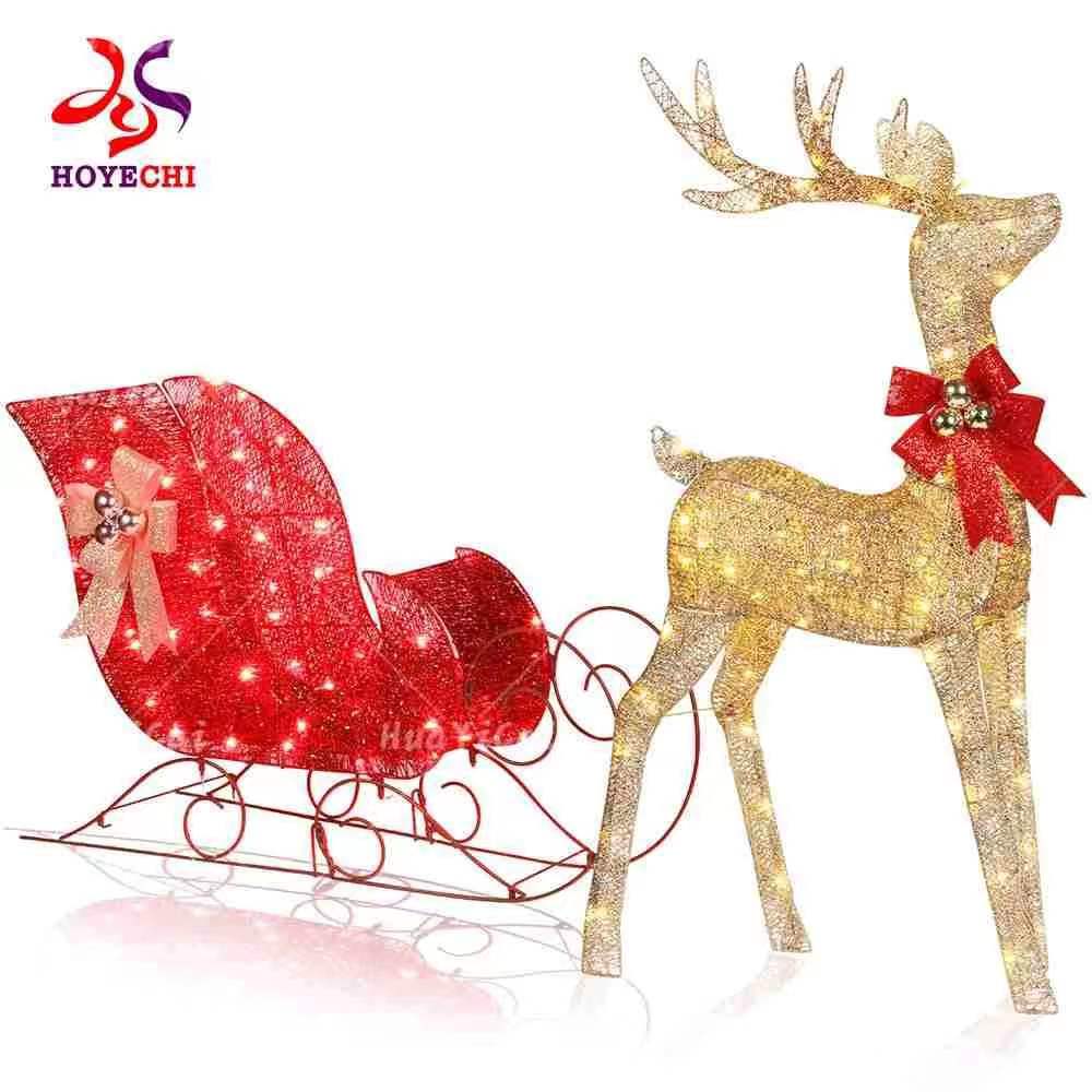 LED Reindeer with Sleigh Light for Christmas Decor