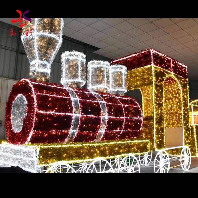 new 3d large outdoor lighting shopping center lighting led decorations train animated motif light
