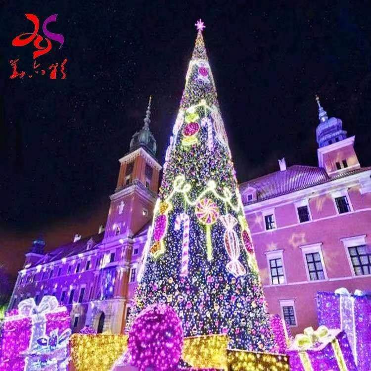 luxury mall park outdoor lighting giant 3d led lights Christmas tree for holiday decoration