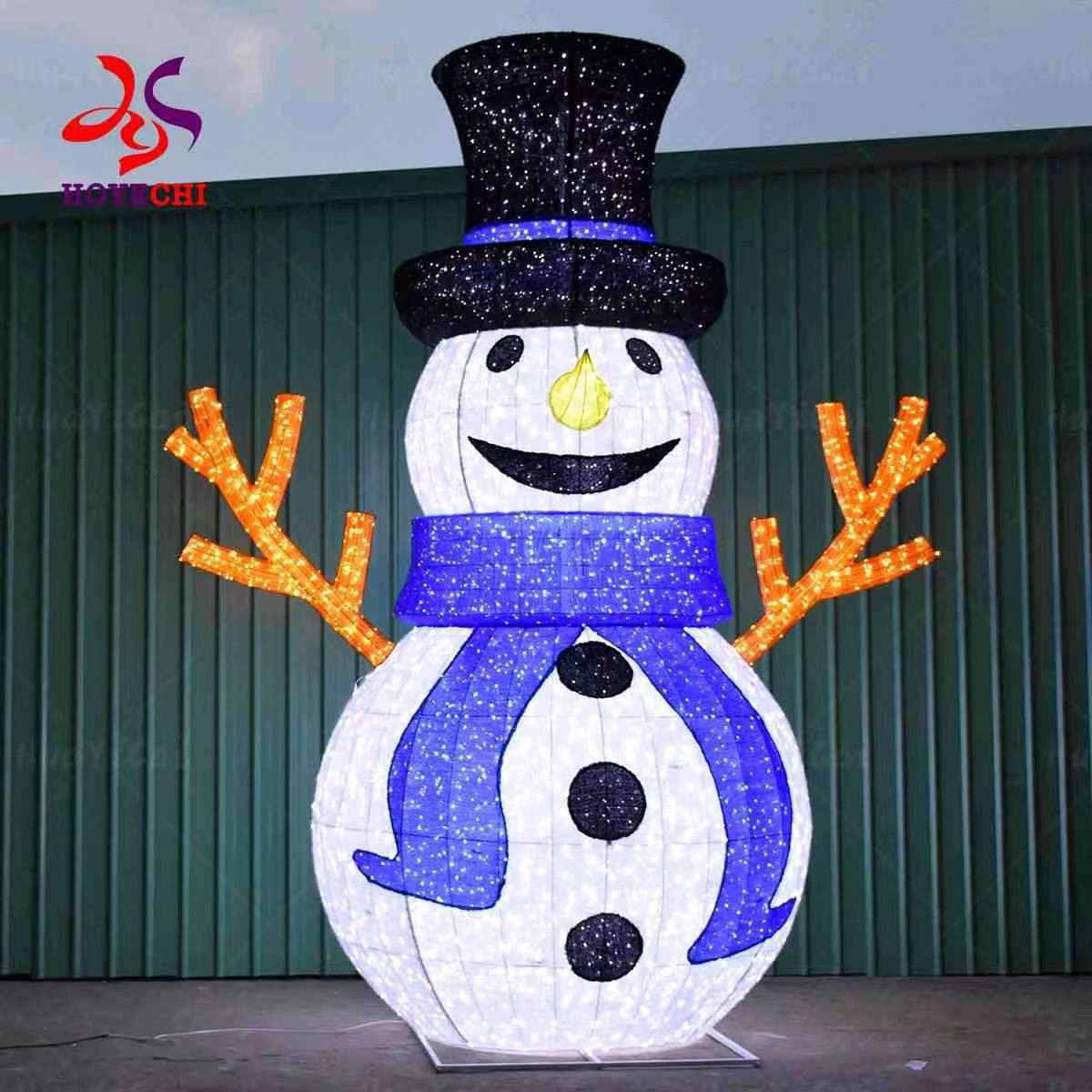 outdoor Christmas 5m 3D led light ornaments large snowman statue decoration