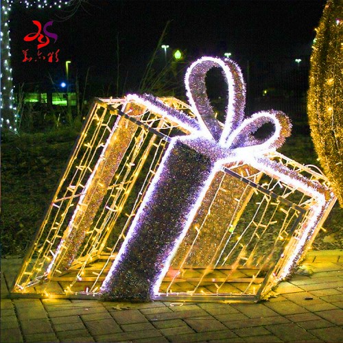 3D LED Outdoor Christmas Decoration Gift Boxes Light
