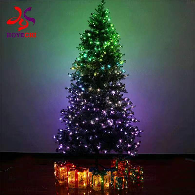 2022 dazzling LED indoor outdoor lighting large 3d Christmas tree glitter decoration
