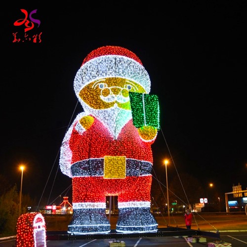 Newest custom commercial or festival display 3d led light christmas santa claus motif lights