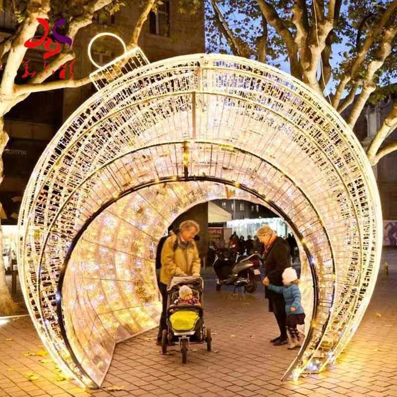 Large decorative arch 3d ball Christmas led motif light outdoor lighting