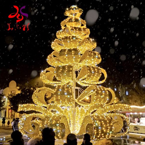 Artificial giant outdoor waterproof commercial Decoration3D LED spiral Christmas tree Motif light