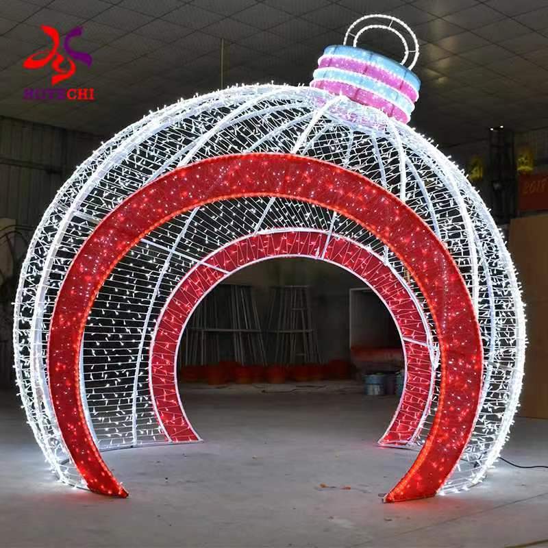 giant outdoor lighting decorative arch 3d ball ornament Christmas LED motif light