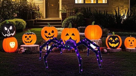 Terrify Your Yard This Halloween with a 50-Inch Glowing Spider Decoration