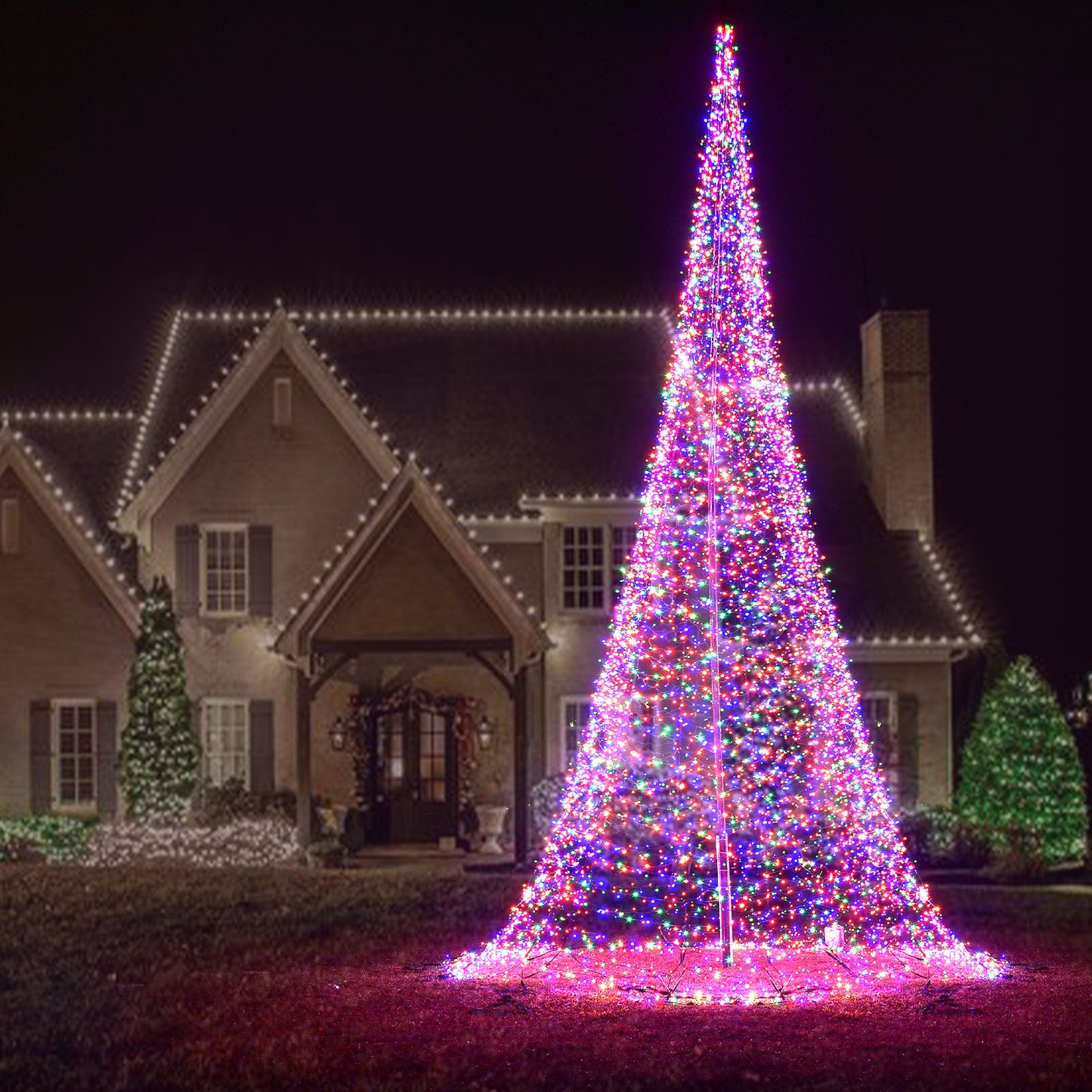 HOYECHI Portable, High-Quality LED Christmas Tree – 16 ft 23 ft Flagpole-Style Outdoor Holiday Decor