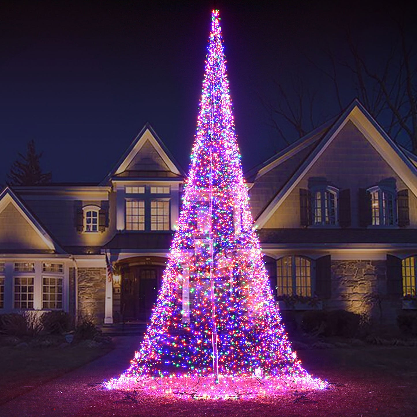 HOYECHI Portable, High-Quality LED Christmas Tree – 16 ft 23 ft Flagpole-Style Outdoor Holiday Decor