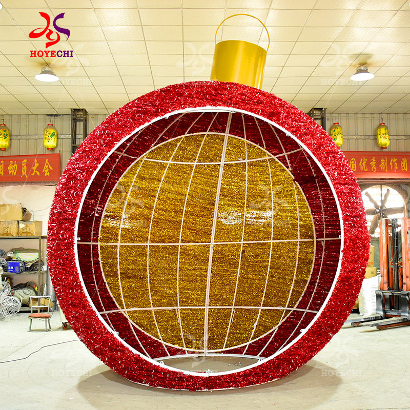 HOYECHI Christmas Ball Arch – Customized Outdoor LED Archway with Giant Ornament Sphere, One-Stop Design to Installation Service