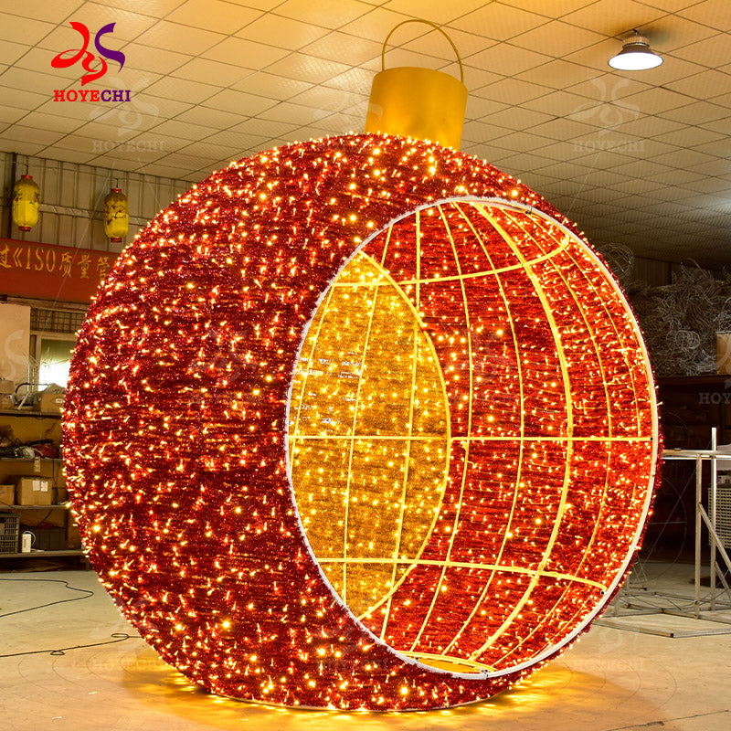 HOYECHI Christmas Ball Arch – Customized Outdoor LED Archway with Giant Ornament Sphere, One-Stop Design to Installation Service