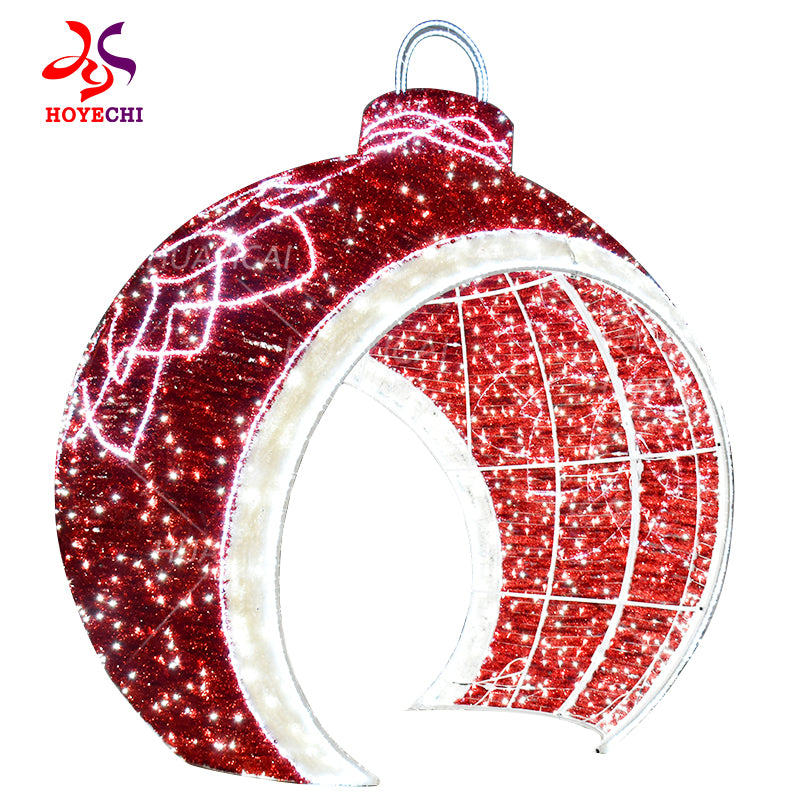 HOYECHI Outdoor LED Christmas Ball Arch Festive Giant Ornament Arch with One-Stop Custom Design Service