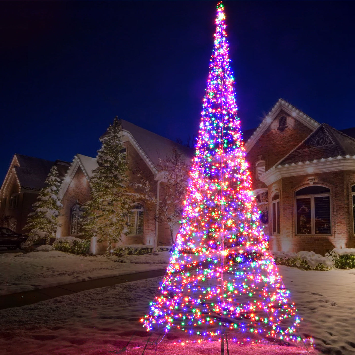How to Install a Flagpole Christmas Tree Light Kit: 5 Steps – HOYECHI ...