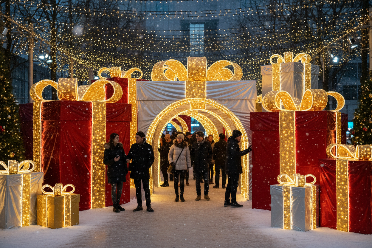 Walk-Through Christmas Gift Box Displays for Visitor Engagement ...