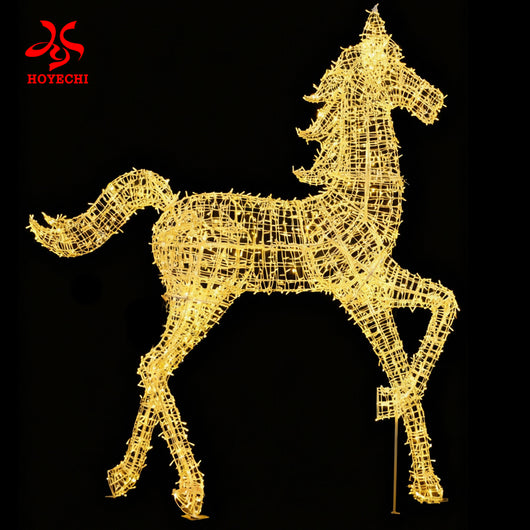 HOYECHI 3D LED horse sculpture light for outdoor Christmas and holiday decorations