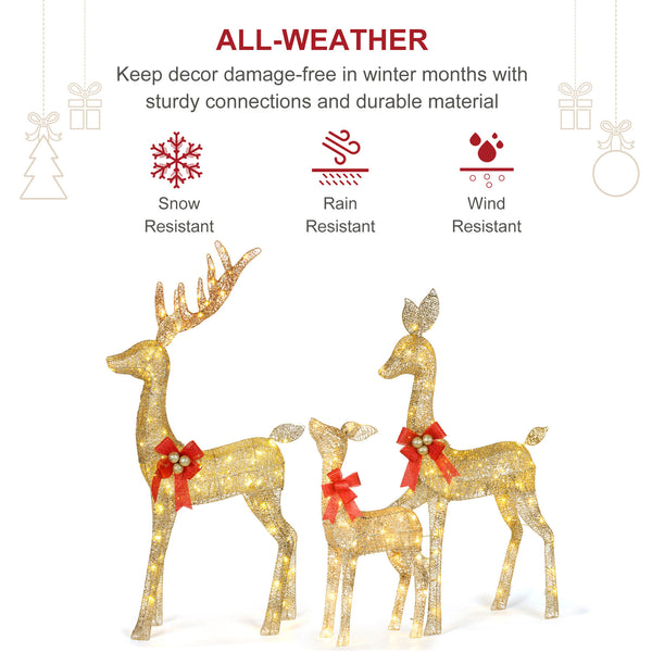 All-weather outdoor Christmas reindeer decorations snow rain and wind resistant with durable construction