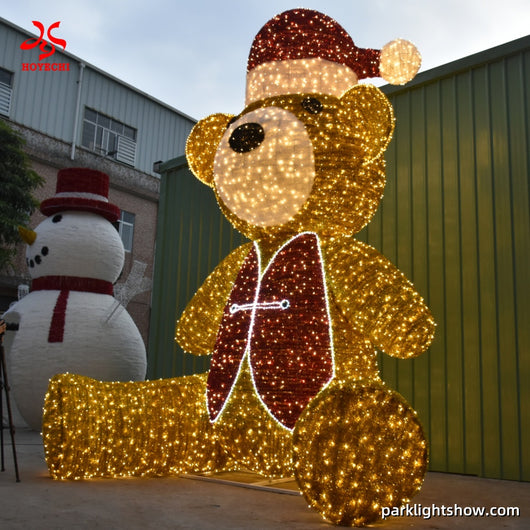 Christmas decorations led 3d teddy Bear motif lights 