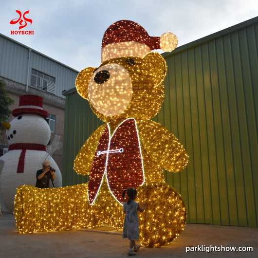 Outdoor Christmas decoration teddy bear 3d led motif lights 