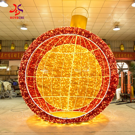 HOYECHI customized LED Christmas ball arch giant walk-through ornament sphere fully lit in factory for outdoor holiday decoration