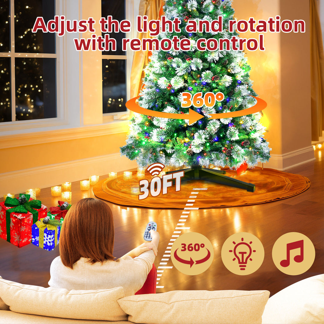 7.5ft Musical Rotating Christmas Tree | Remote Control | HOYECHI ...