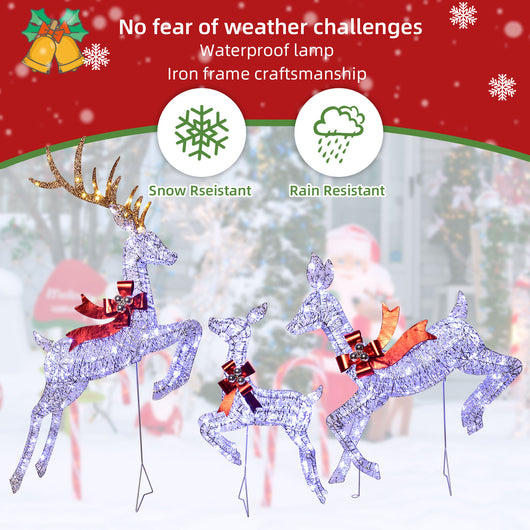Festive Christmas decoration set with HOYECHI reindeer lights and holiday lighting background
