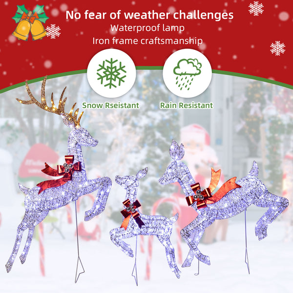 Festive Christmas decoration set with HOYECHI reindeer lights and holiday lighting background