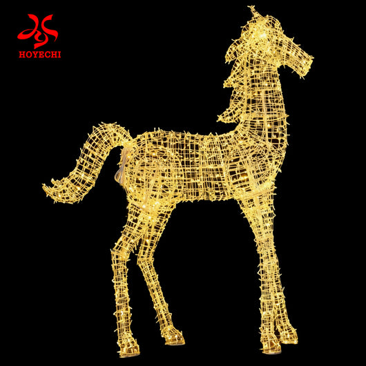 HOYECHI 3D LED horse sculpture light for outdoor Christmas and holiday decorations