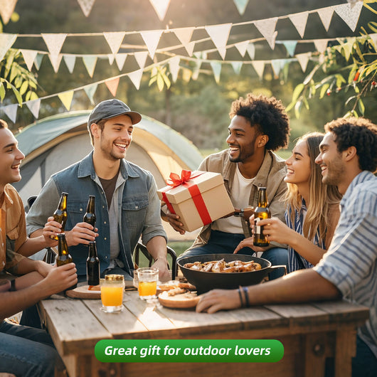 HOYECHI USB-C powered camping fan showing remote control and timer functions