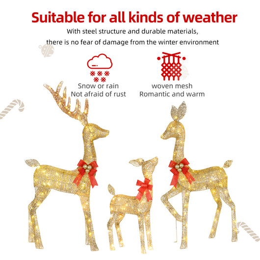 HOYECHI medium LED reindeer light sculpture for outdoor holiday decor