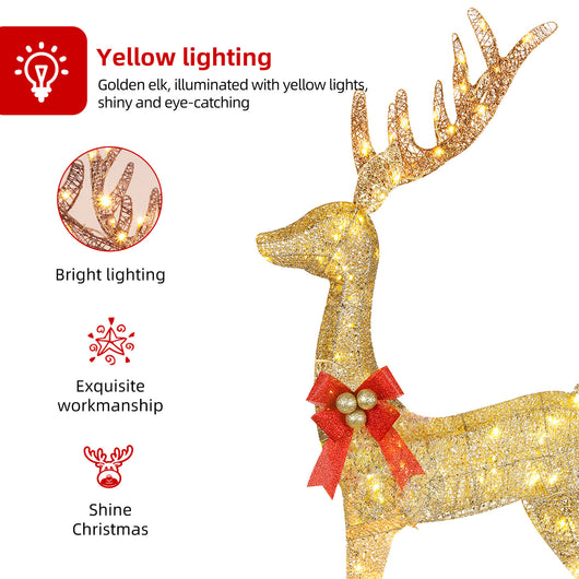HOYECHI small LED reindeer light statue ideal for front yard Christmas decor