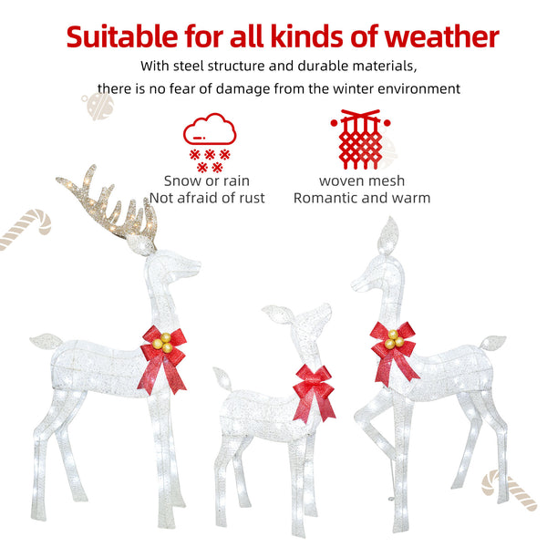 Packaged HOYECHI LED reindeer set ready for shipping