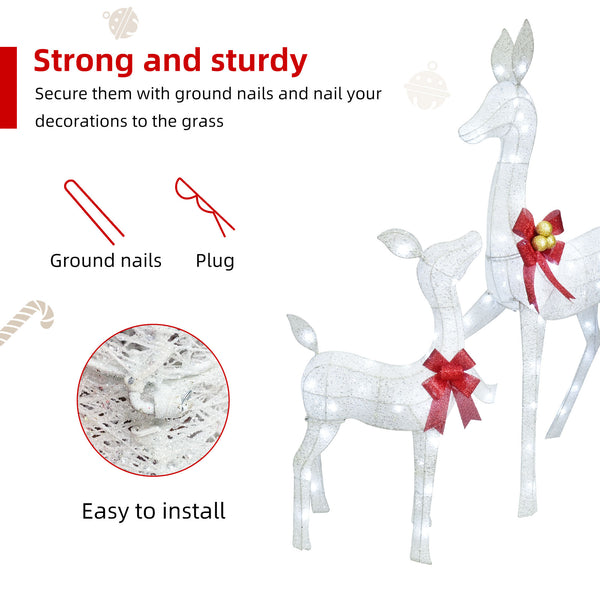 HOYECHI medium / small white LED reindeer statue ideal for front yard Christmas display