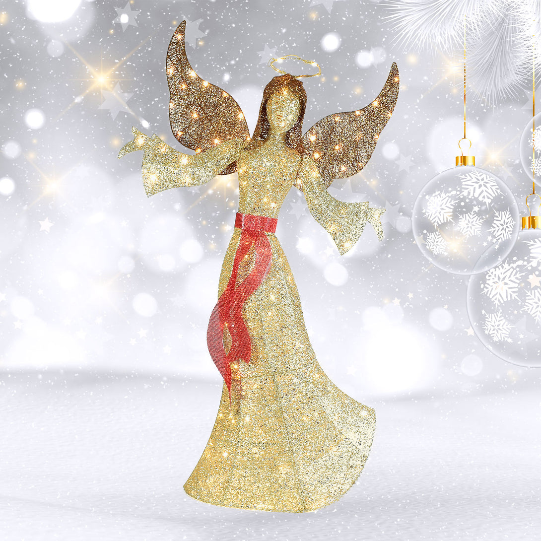 Wicker Angel 5ft Lighted Angel Outdoor Christmas Decoration | HOYECHI – HOYECHI ...