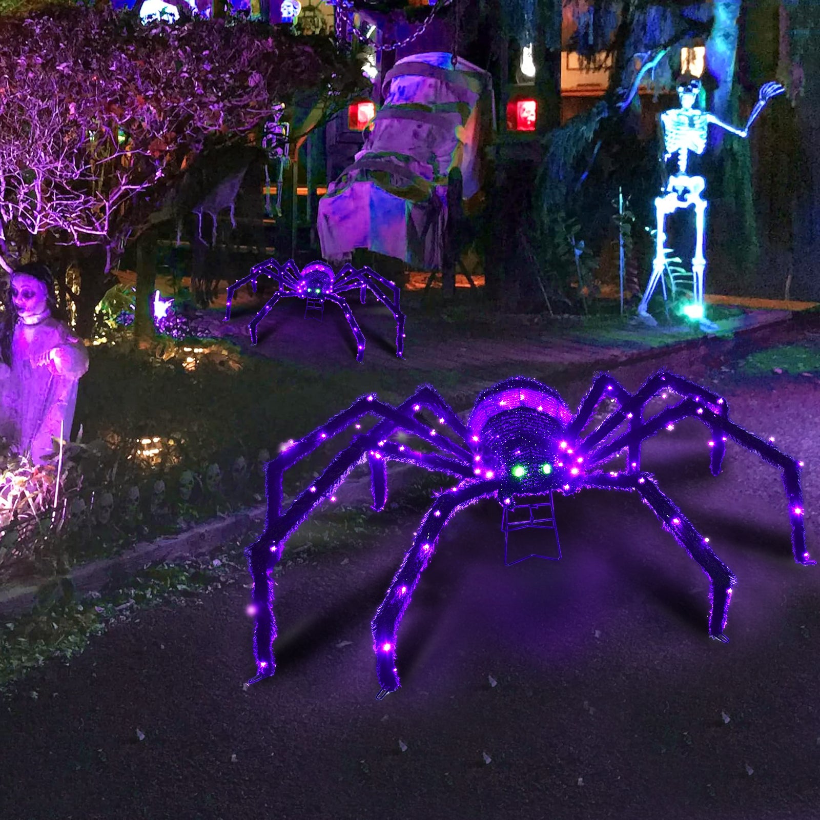 halloween decorations outside
halloween outdoor decorations
halloween yard decorations
halloween lights for yard
outdoor halloween decor
spiders halloween decorations
giant spider outdoor decoration
giant spider
halloween spider
halloween decoration