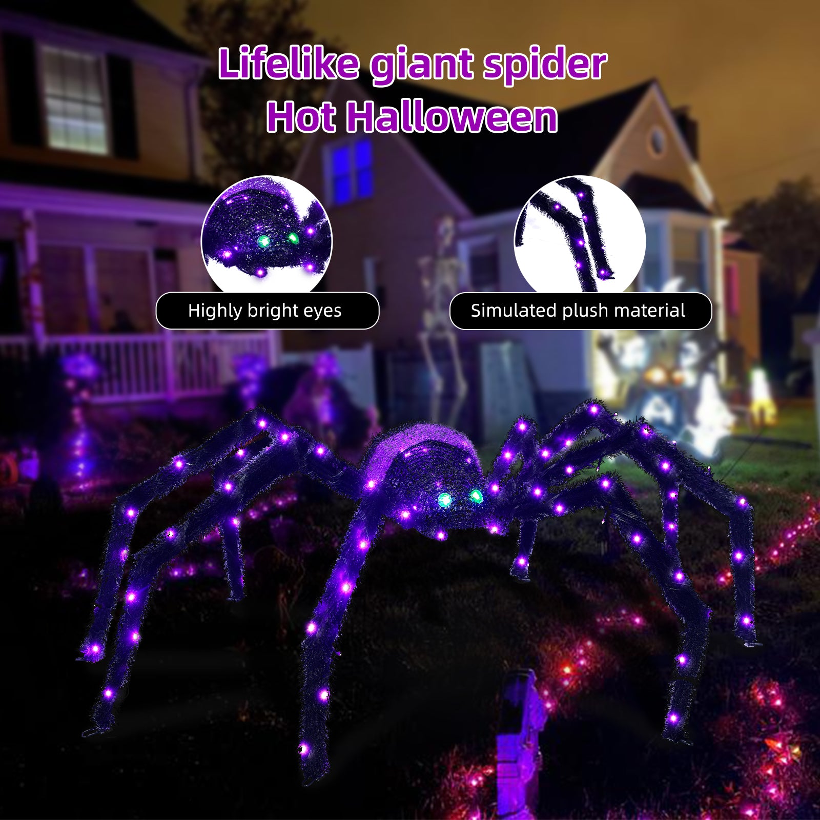 halloween decorations outside
halloween outdoor decorations
halloween yard decorations
halloween lights for yard
outdoor halloween decor
spiders halloween decorations
giant spider outdoor decoration
giant spider
halloween spider
halloween decoration