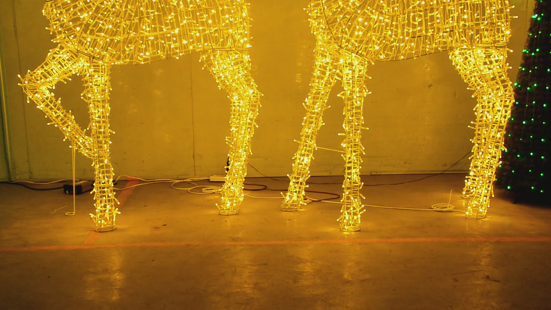 3D Theme Lamp Christmas Deer 2.7-meter Real Shot Video