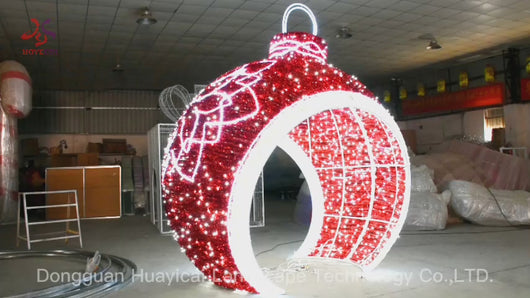 Video thumbnail of HOYECHI LED Christmas ball arch showing factory testing of walk-through ornament arch lighting