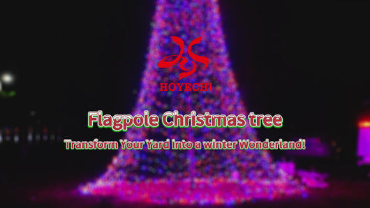 Video thumbnail of HOYECHI flagpole Christmas tree showing the message transform your yard into a winter wonderland